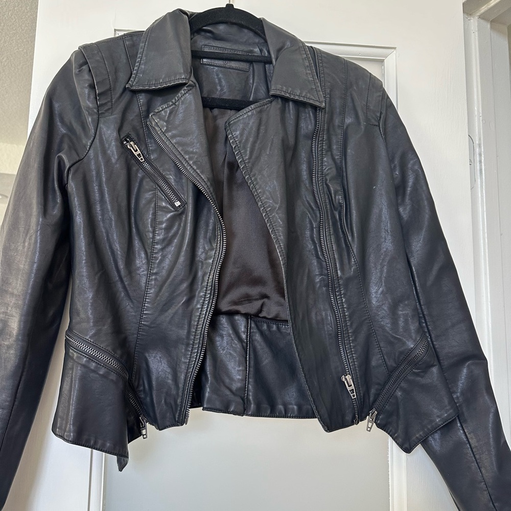 BLANK NYC Faux leather crop jacket